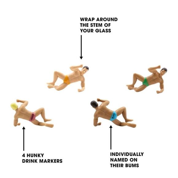 NPW Wine Drink Markers  Charmers Drinking Buddies Set Of 4 - Picture 6 of 10